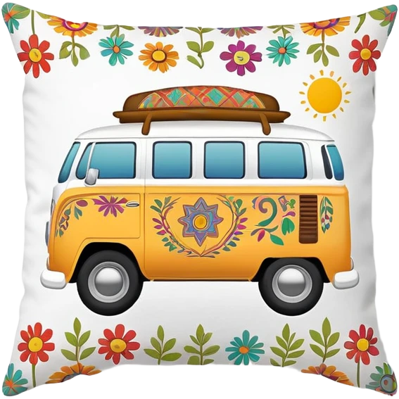 Cozy Eclectic hippie throw pillow emoji