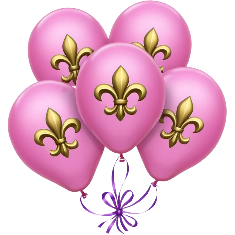 Fleur de lis pink balloons  emoji