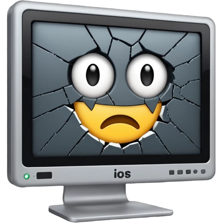 Broken computer monitor with no face  emoji