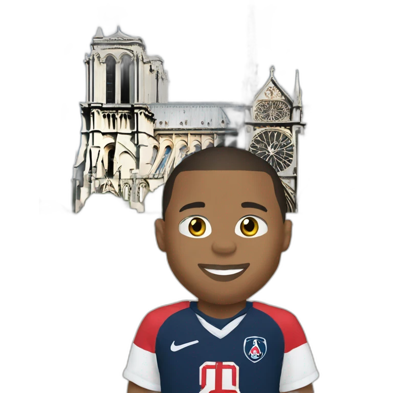 Mbappe sur Notre Dame de Paris emoji