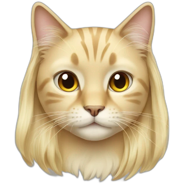 Long Blonde hair cat emoji