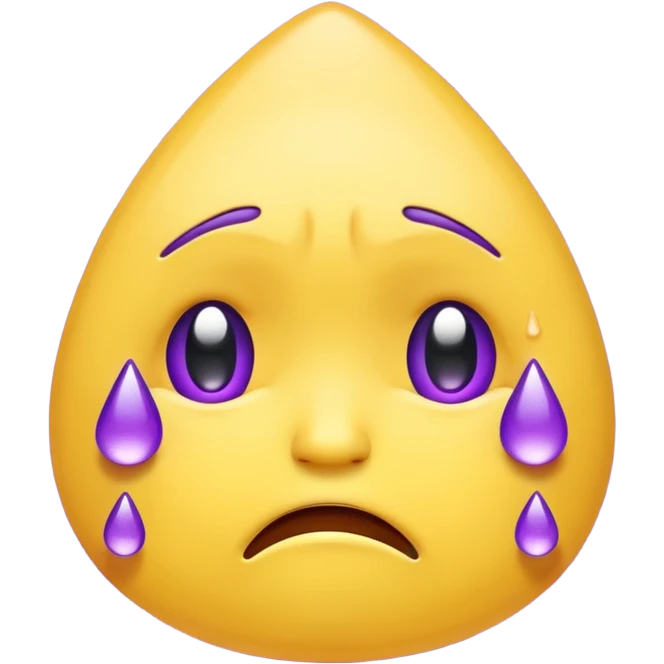 Yellow sad emoji crying purple tears emoji