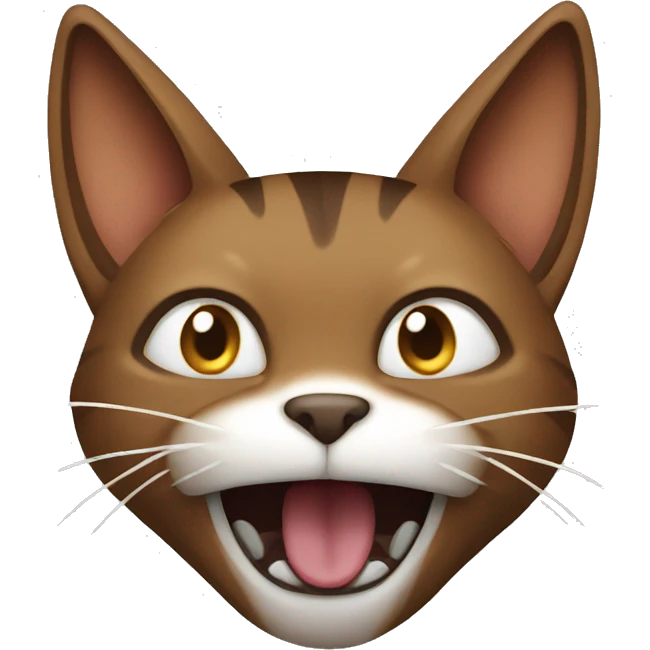 Brown cat screaming emoji