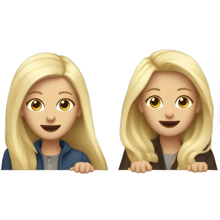 Two blonde white girls on a train  emoji