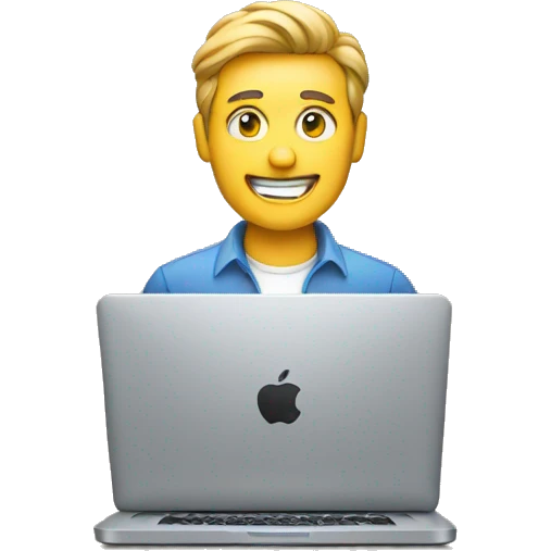 a man typing on a mac emoji