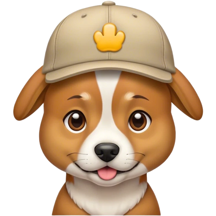perro con una gorra emoji