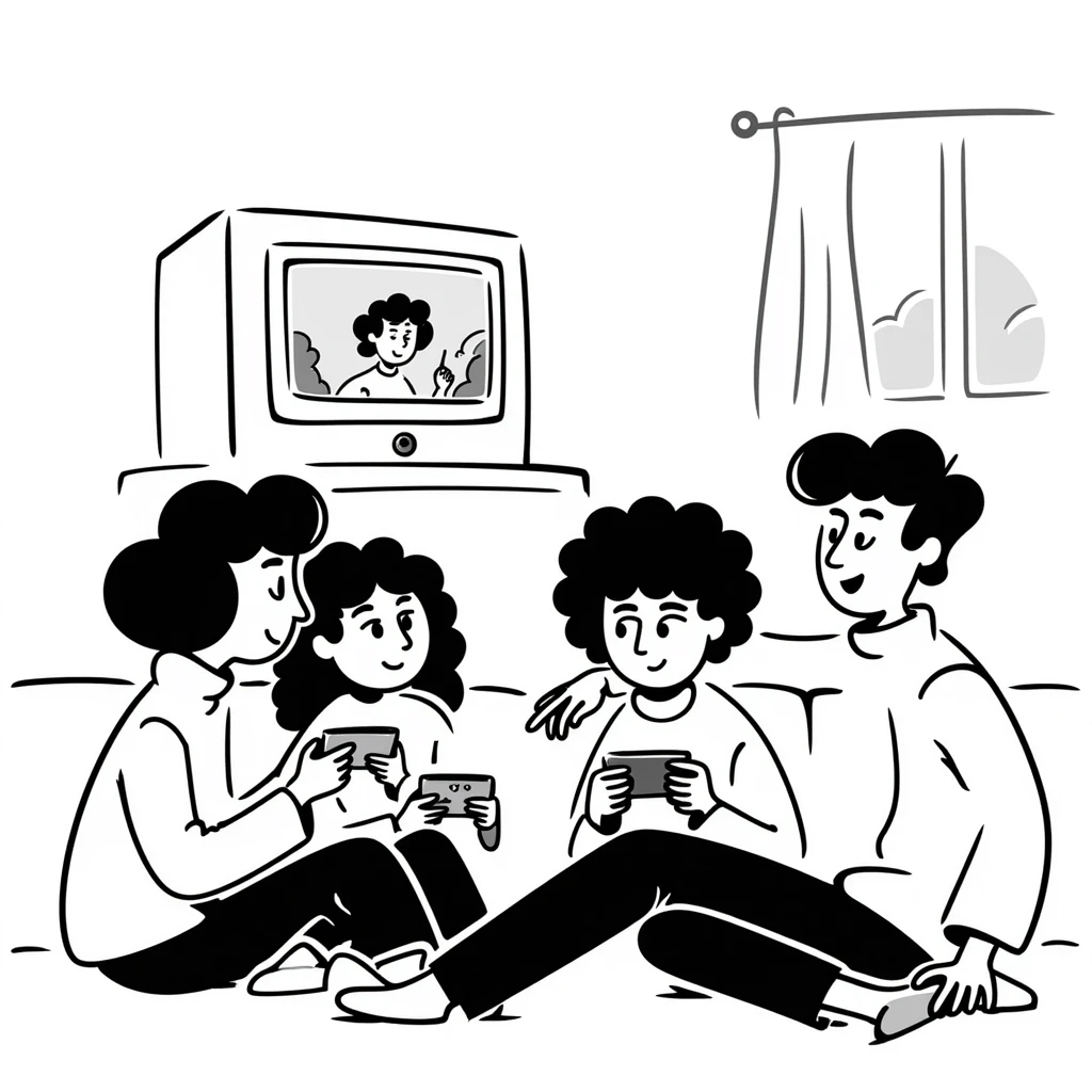 A person plays with the GameCube on TV with friends, sitting on the couch emoji