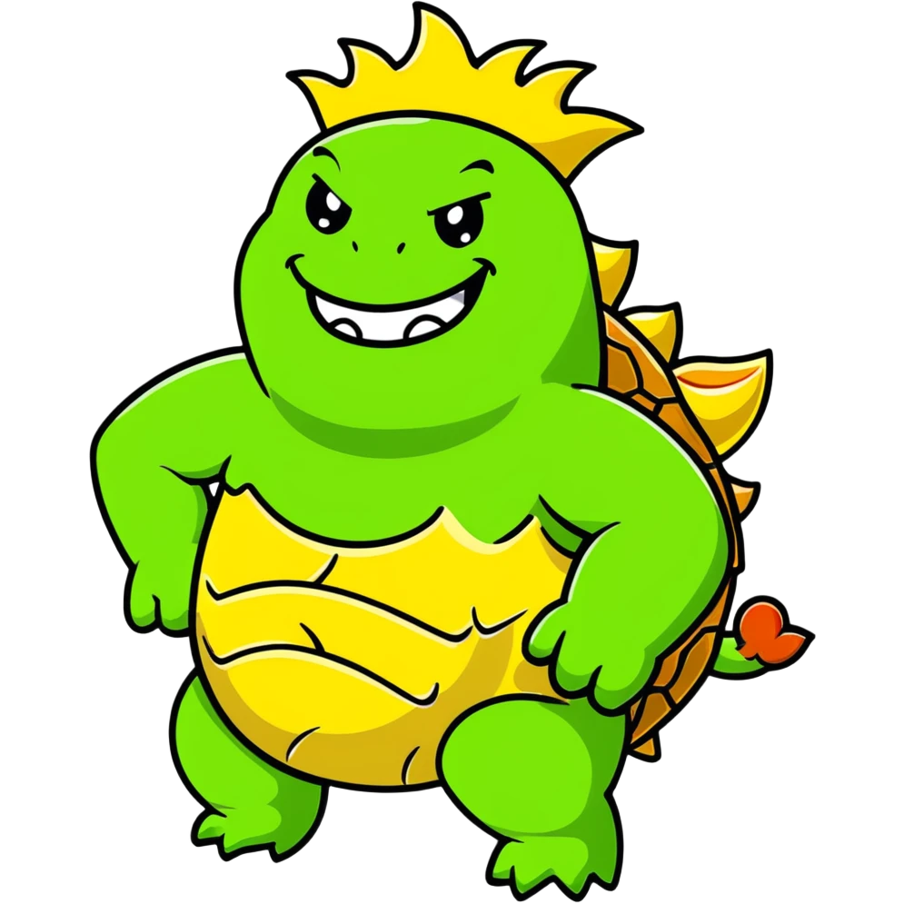 Bowser combined with SpongeBob emoji