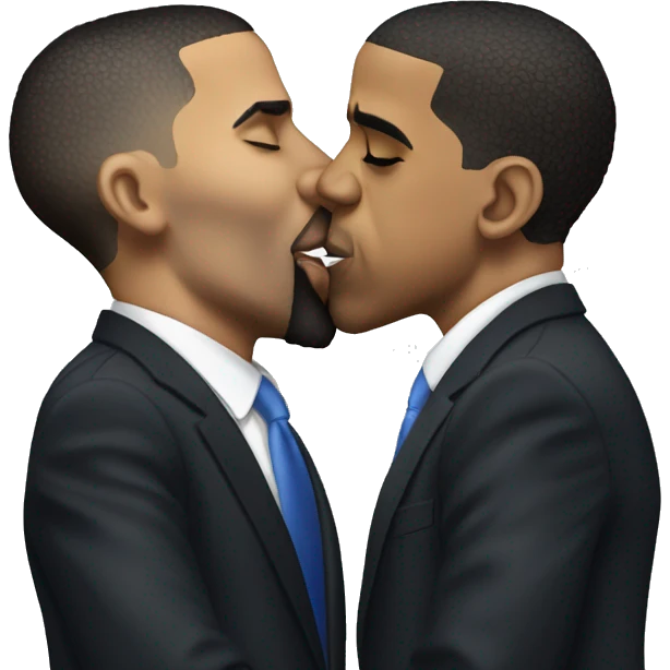 Obama kissing drake emoji