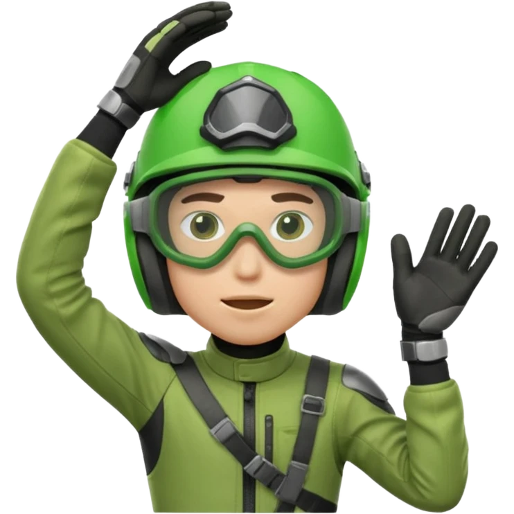 dirtbike rider in green gear scratching head emoji