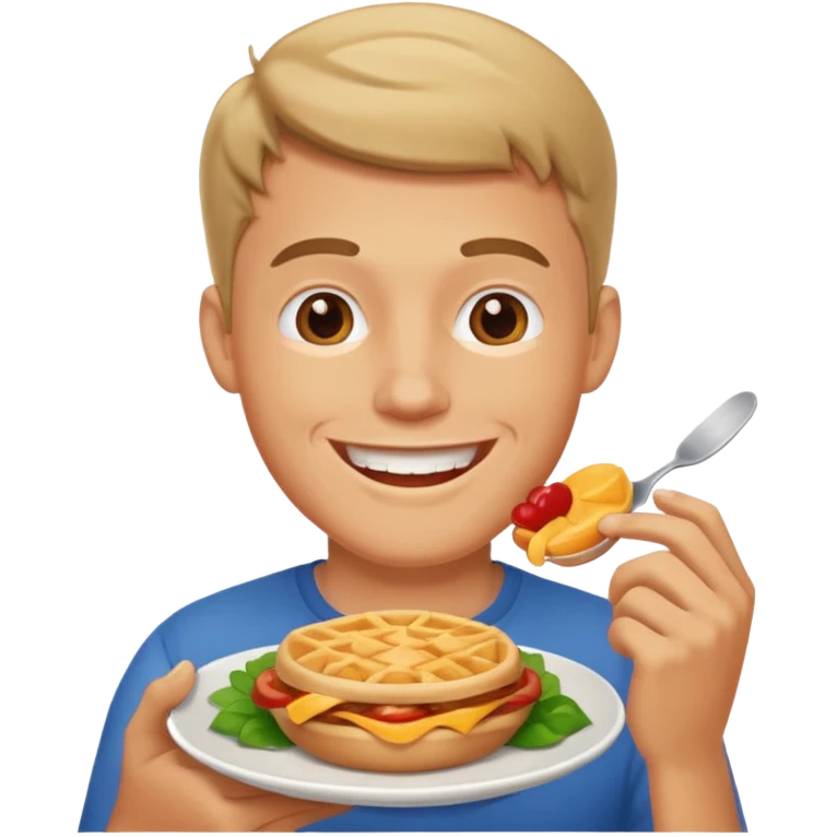 white man eating  emoji