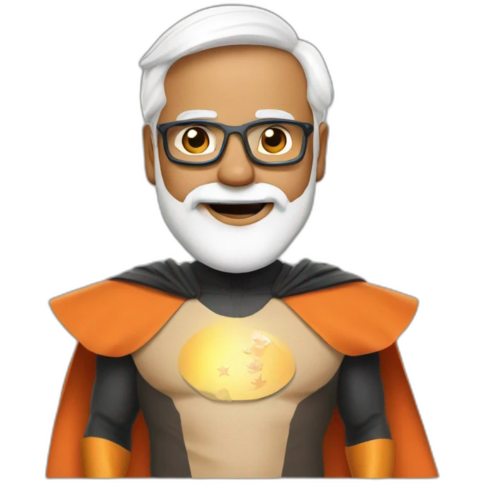 Narendra Modi in super hero dress emoji
