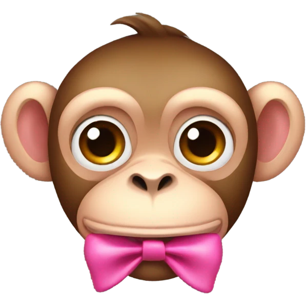 monkey with a pink bow emoji