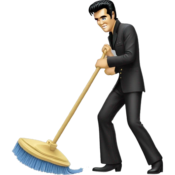 Elvis Presley mopping emoji