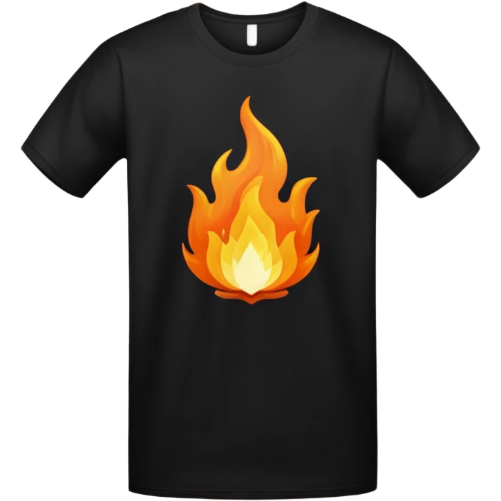 head flame on short sleeve black t shirt emoji