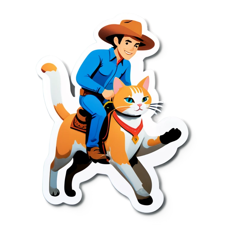 Cowboy riding a cat emoji