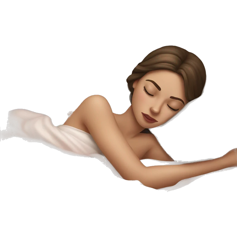sleeping beauty brunette white girl with a silk pillow emoji