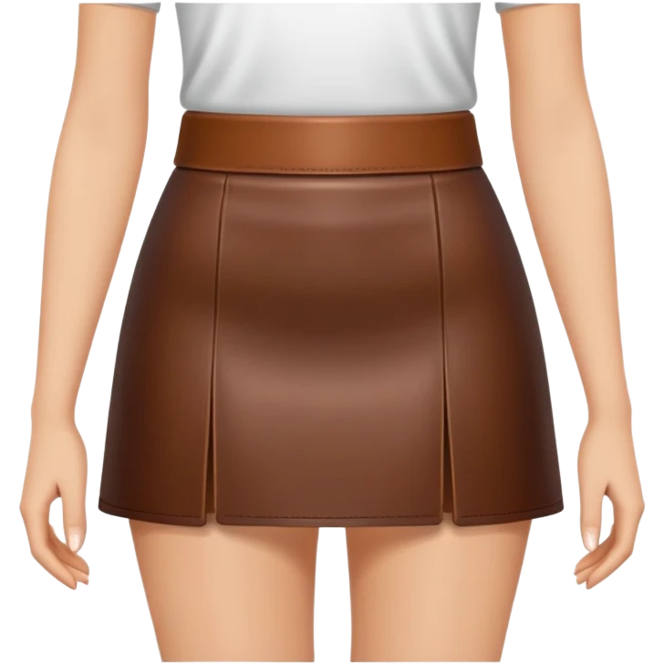 Mini Brown leather skirt emoji