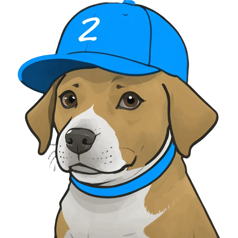 Dog wear a blue hat emoji