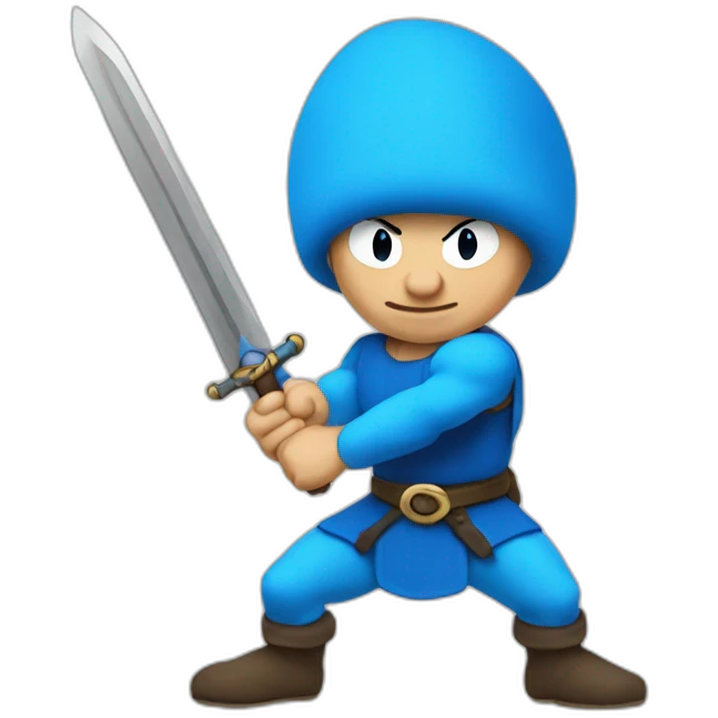 Smurf swordsman emoji