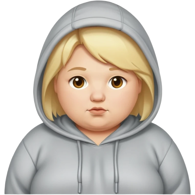 fat blonde in small hoodie emoji