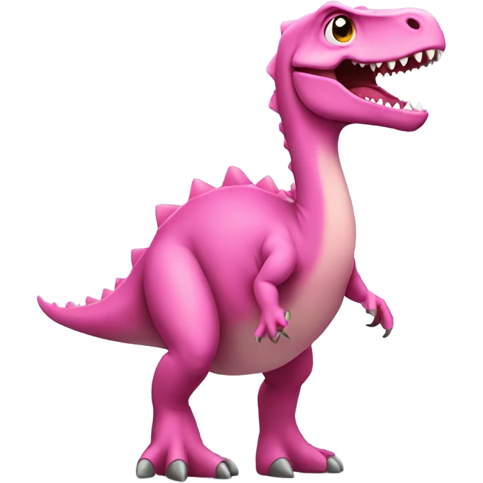 Dinosaur in a pink dress emoji