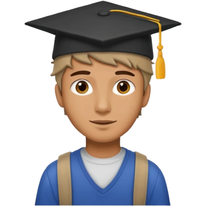 man student with collage hat emoji