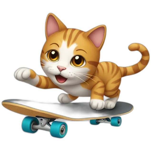 cat skateboarding emoji
