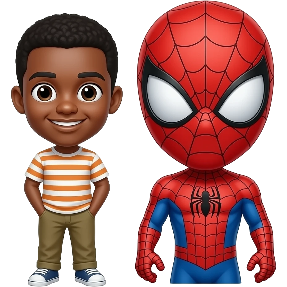 name : luckyboy with spiderman character emoji