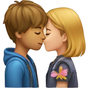 Boy and girl kiss emoji