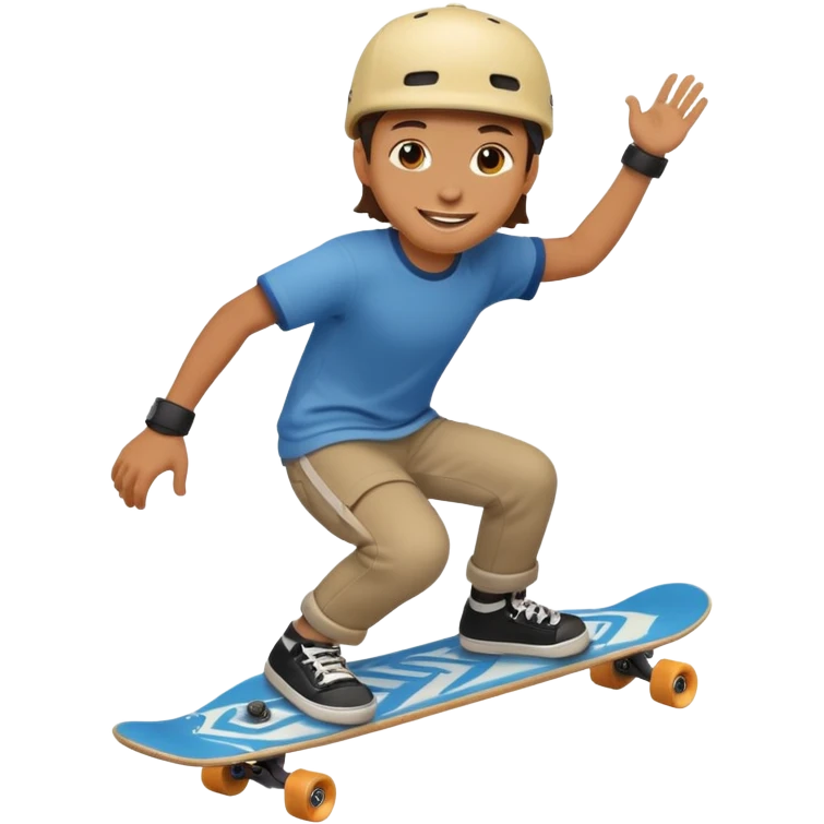Smiling face riding a skateboard emoji