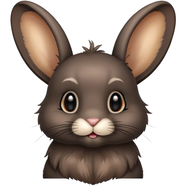 Black bunny with fluffy ears  emoji