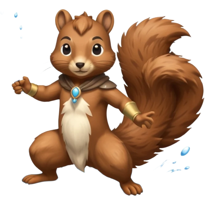 water bending squirrel warrior water in air emoji