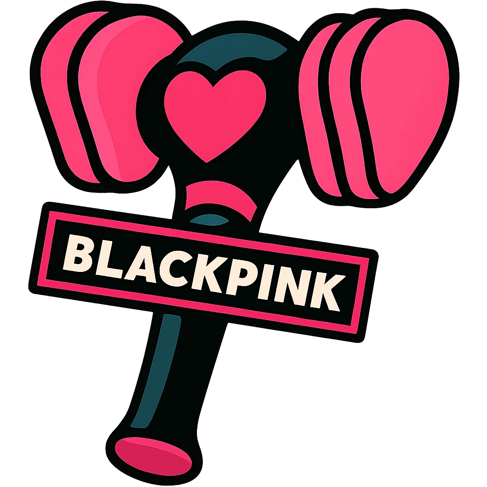Remove the background, keep the BLACKPINK-inspired decorative item with a transparent background, vibrant toon style. emoji