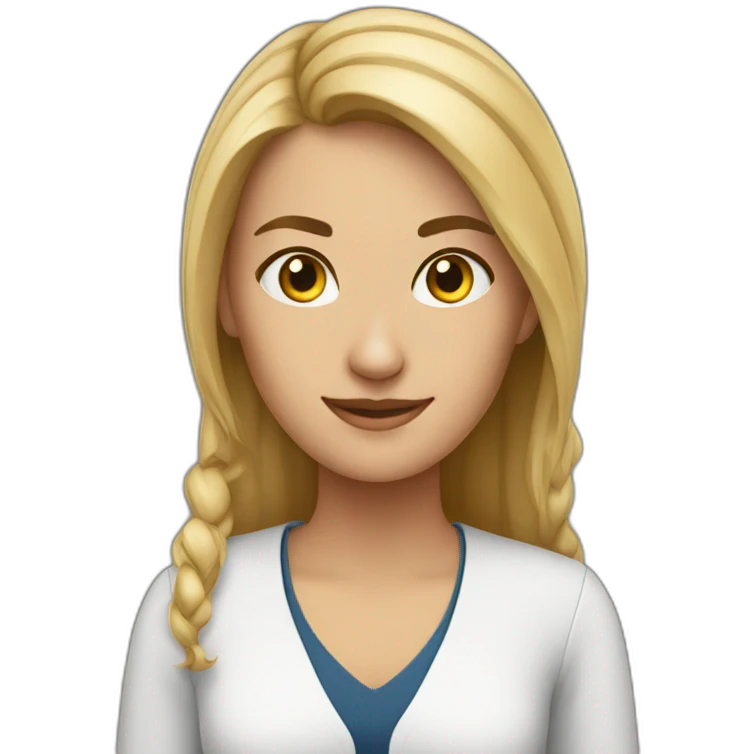 teacher young woman brond white emoji