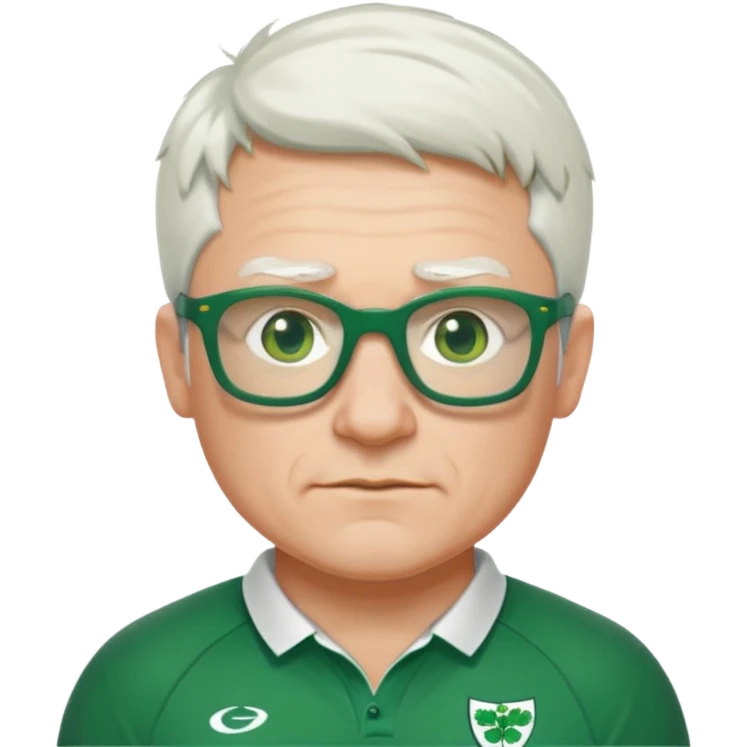 irish rugby player with very short white hair and green glasses emoji