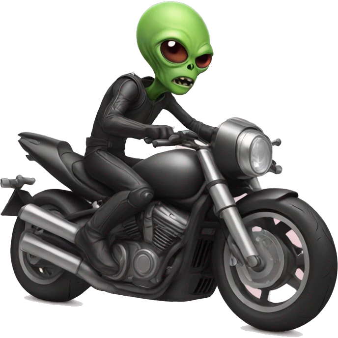 alien on a motorcycle emoji