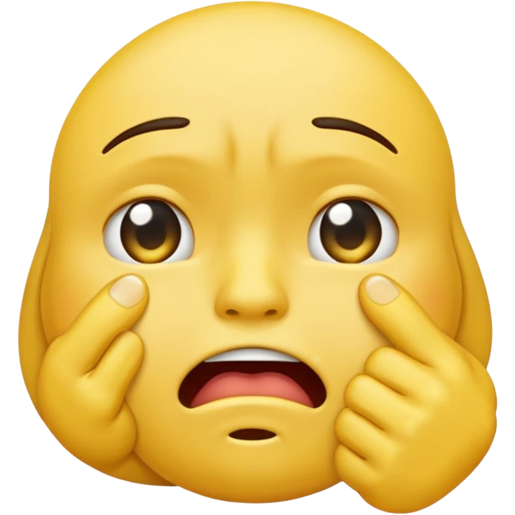 crying emoji with hand on mouth put in a fist emoji