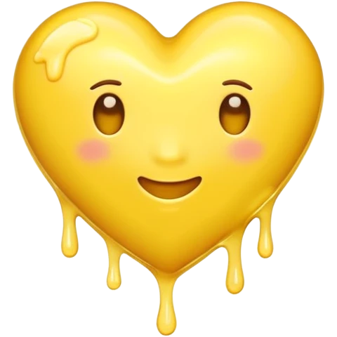 yellow heart emoji laying sideways melting like a thick slab of warm butter emoji