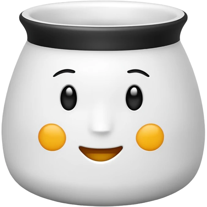 top down view of a plain ceramic pot, emoji style emoji