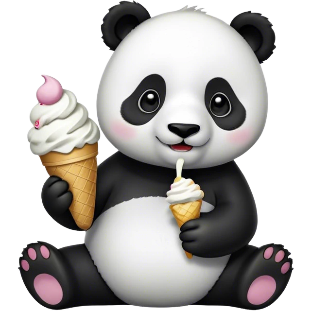 Panda eating ice cream emoji