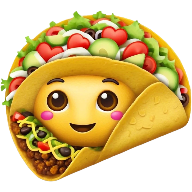 heart eyes emoji with a tacos emoji