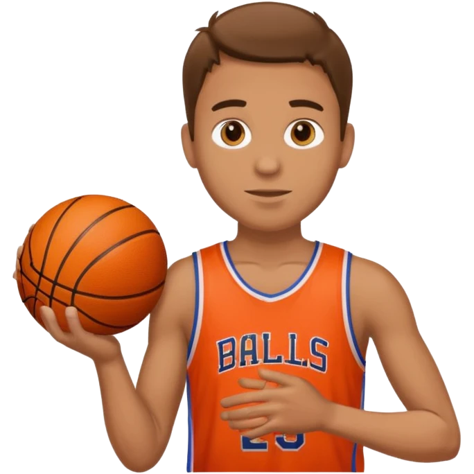 man holding basketball ball emoji