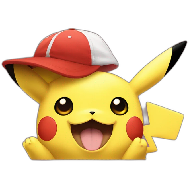 Pikachu with kalos satoshi hat emoji