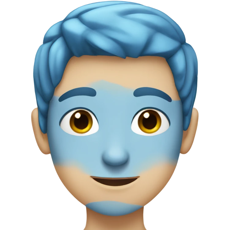 Young Caucasian boy with blue eyes and blue hair emoji