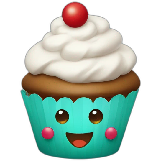 Happy Christmas cupcake emoji