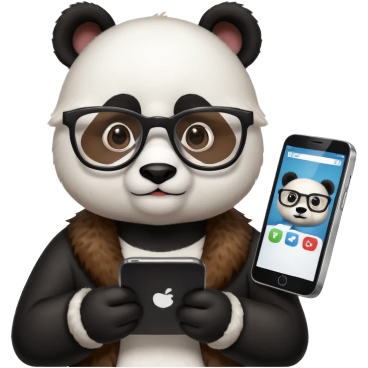 a panda who works as social media manager emoji
