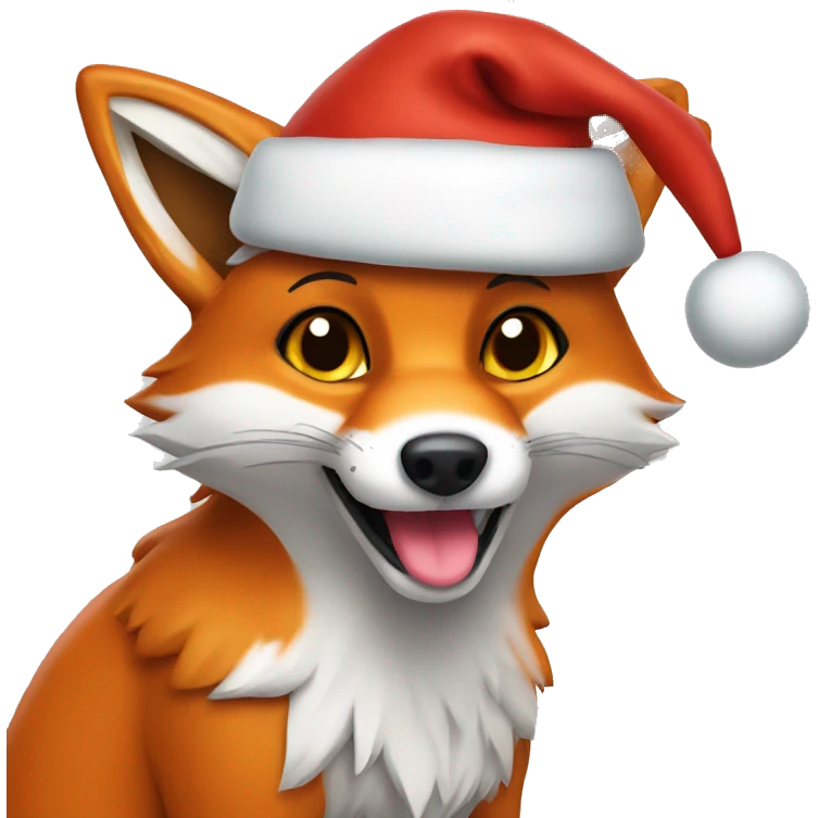 Fox in a Santa hat emoji
