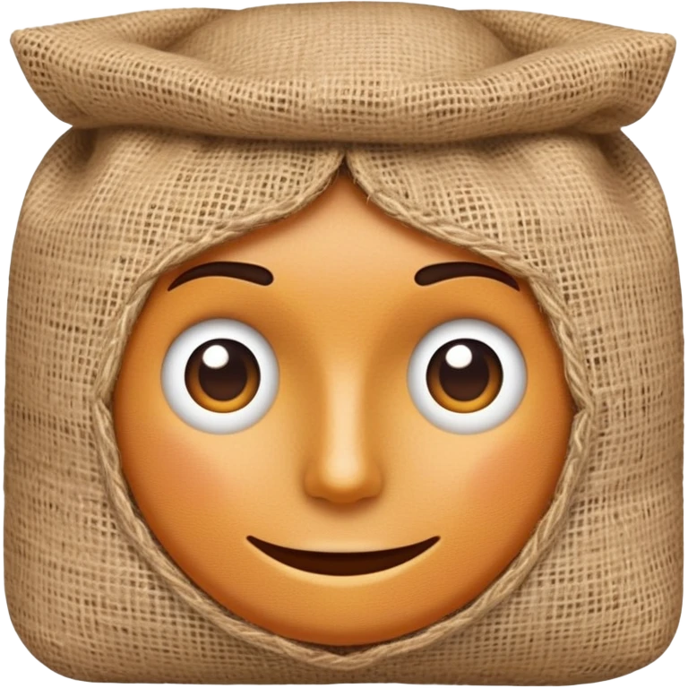 face with burlap sack texture emoji