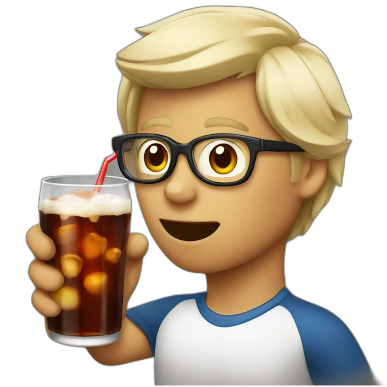 geek drinking cola emoji